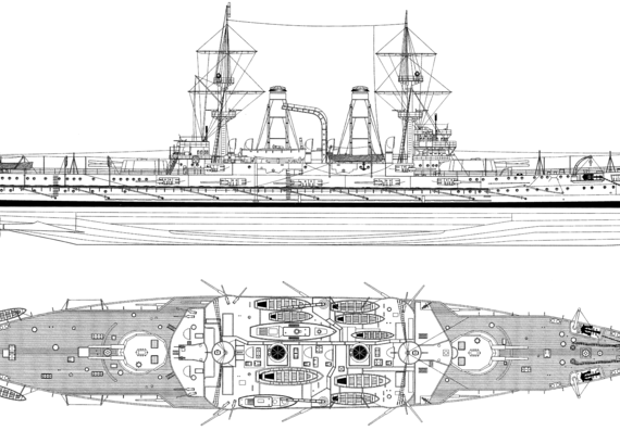 Combat ship HMS Triumph 1914 [Battleship] - drawings, dimensions, pictures
